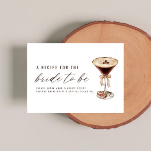 Love is Brewing Martini Bridal Shower Recipe Enclosure Card