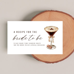 Love is Brewing Martini Bridal Shower Recipe Enclosure Card