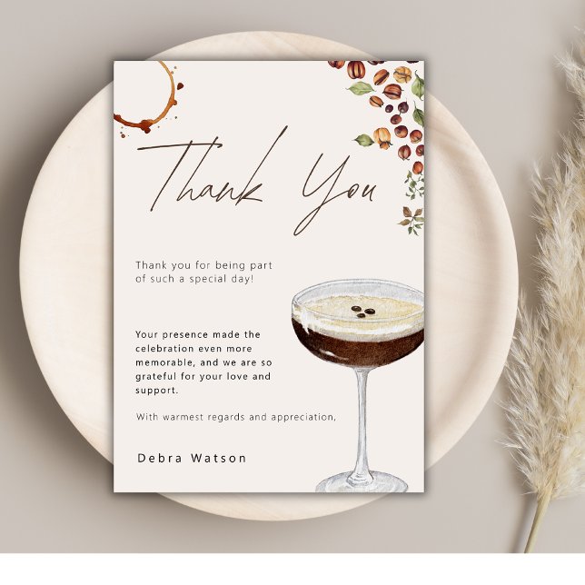 Love Is Brewing Modern Bridal Shower Thank You Card (Creator Uploaded)