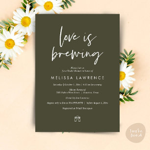 Love is brewing, Perfect Bridal Shower Beer Party Invitation
