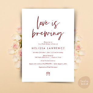 Love is brewing, Perfect Bridal Shower Beer Party Invitation