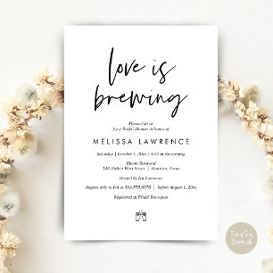 Love is brewing, Perfect Bridal Shower Beer Party Invitation