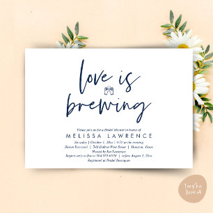 Love is brewing, Perfect Bridal Shower Beer Party Invitation