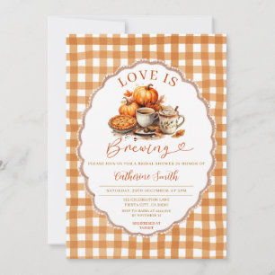Love is Brewing Pumpkin Bridal Shower Fall Autumn Invitation