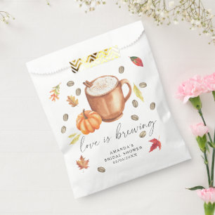 Love is brewing Pumpkin Coffee Bridal shower Favour Bags