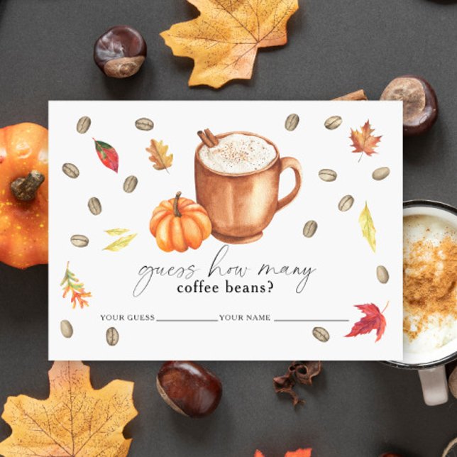Love is brewing Pumpkin How many coffee beans Enclosure Card (Creator Uploaded)