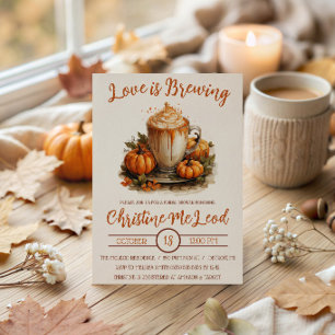 Love is Brewing, Pumpkin Spice Latte Bridal Shower Invitation