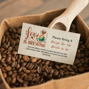 Love Is Brewing Recipe Request Bridal Shower Enclosure Card
