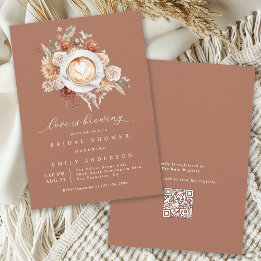 Love is Brewing Rustic Boho Floral Bridal Shower Invitation