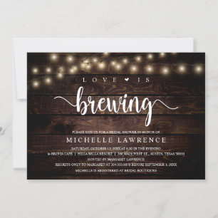 Love is brewing, Rustic Bridal Shower Celebration Invitation
