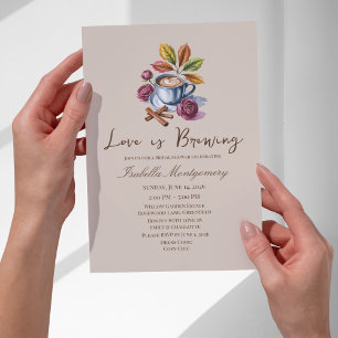 Love Is Brewing Rustic Coffee Bridal Shower Invitation