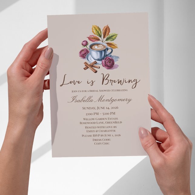 Love Is Brewing Rustic Coffee Bridal Shower Invitation (Love Is Brewing Rustic Coffee Bridal Shower Invitations
)