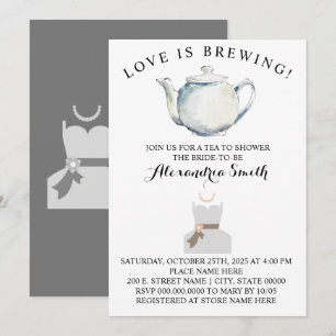 Love is Brewing Tea Bridal Shower  Invitation
