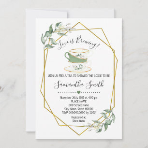 Love is brewing tea greenery shower invitation