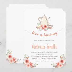 Love is Brewing Tea Party Bridal Shower Invitation