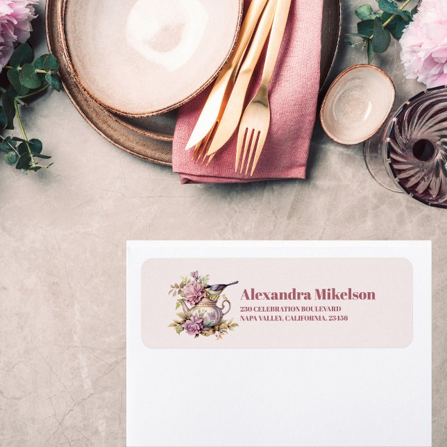 Love is Brewing Tea Party Bridal Shower  Label (Creator Uploaded)