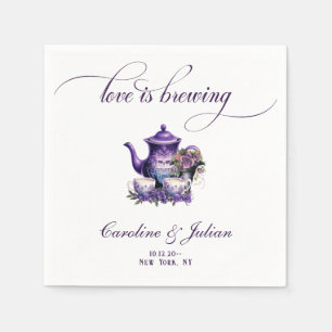 Love is Brewing Tea Party Gothic Bridal Shower Napkin