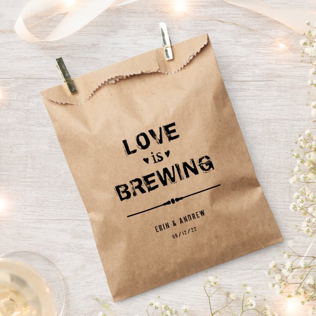 Love is Brewing Wedding Cofee Tea Favour Bags (Clipped)