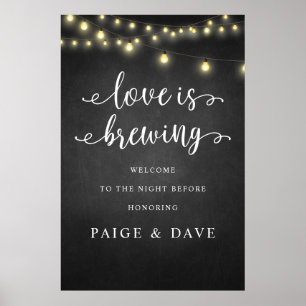 Love is Brewing, Wedding Rehearsal Dinner, Rustic Poster