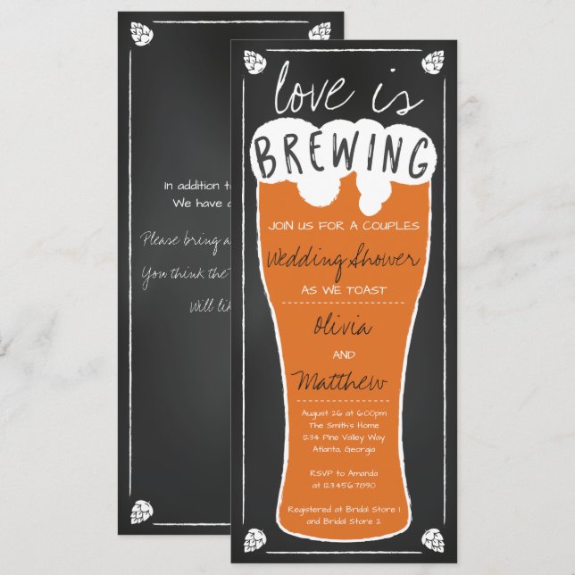 Love is Brewing Wedding Shower Invitation (Front/Back)