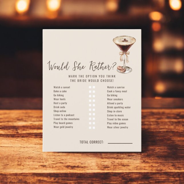 Love is Brewing Would She Rather Game (Creator Uploaded)