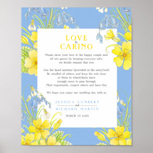 Love is caring blue spring wedding health poster