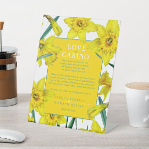 Love is caring yellow spring wedding health pedest pedestal sign