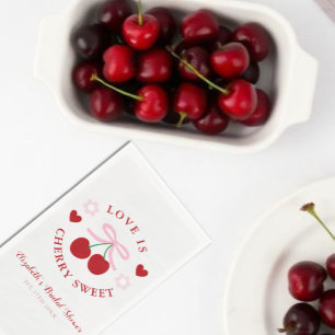 Love Is Cherry Sweet Bridal Shower Napkin