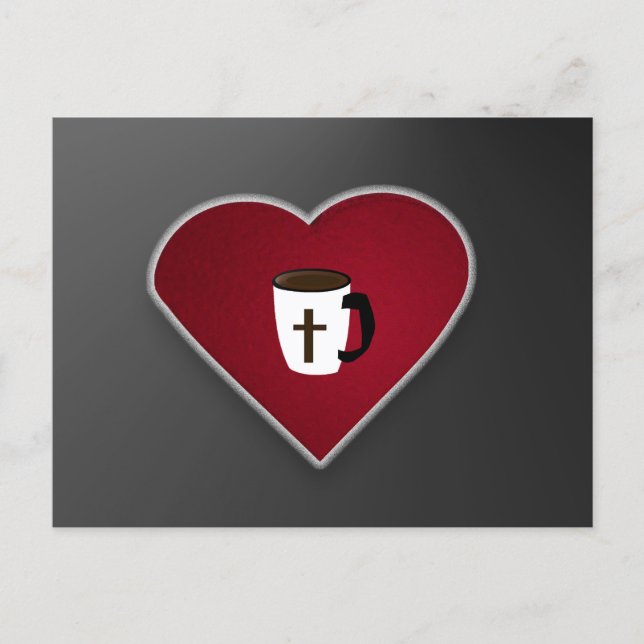 Love is Christ and Coffee :  Postcard  by J.H.T. (Front)