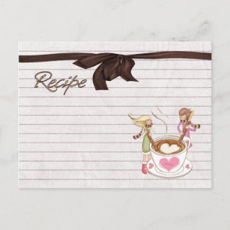 Love is cooking recipe card postcard