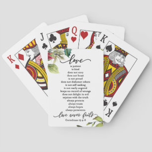 Love is Corinthians Scripture Verse Couple's Playing Cards