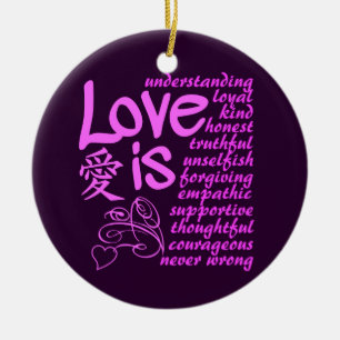 love is ...  custom names & date ornament