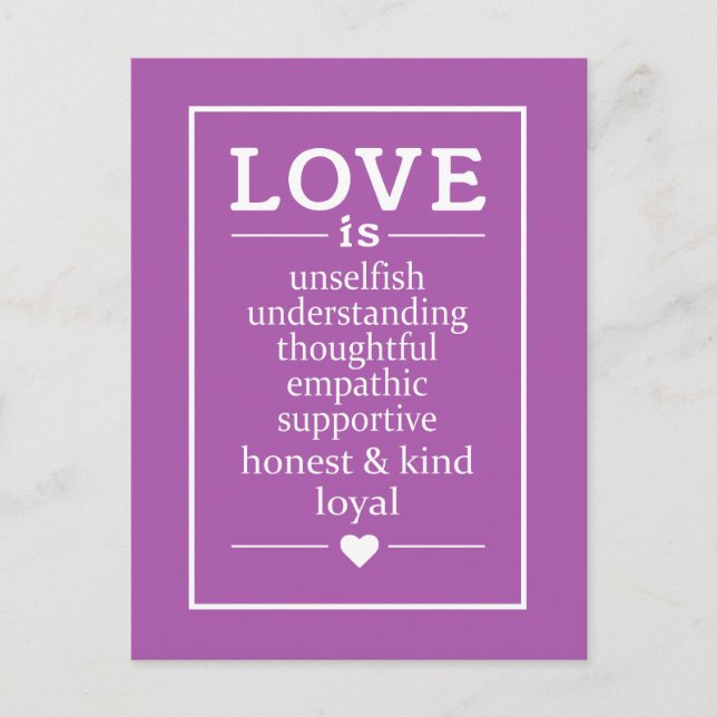 Love Is … custom text & colour table seating cards (Front)