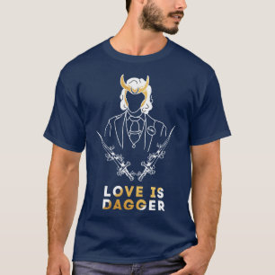 Love Is Dagger White Gold Design T-Shirt
