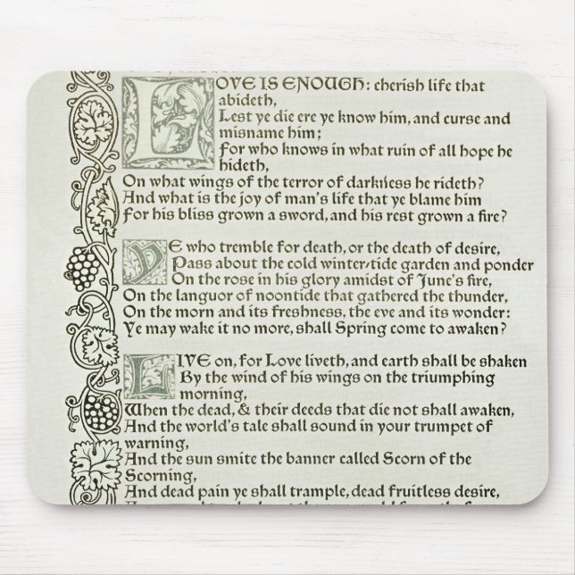 Love is enough, 1897 mouse mat (Front)