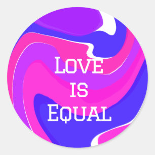 Love is equal pride month June LGBTQ blue purple p Classic Round Sticker