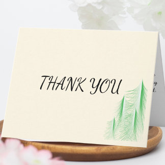 Love Is Evergreen Wedding Thank You Card