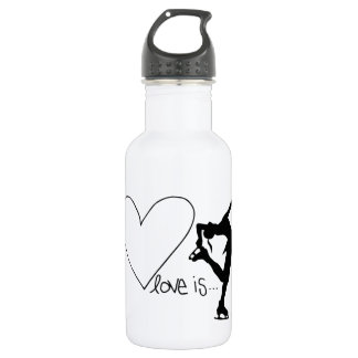 Love is Figure Skating, Girl Skater & Heart 532 Ml Water Bottle