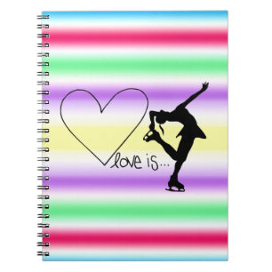 Love is Figure Skating, Girl Skater, Heart Notebook