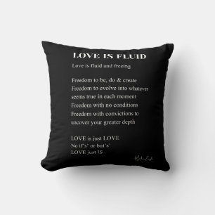 Love is fluid poem poetry cushion