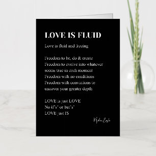 Love is fluid poem poetry  foil greeting card