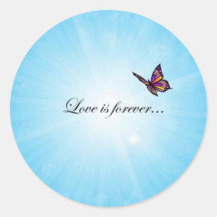 Love is Forever Butterfly Classic Round Sticker