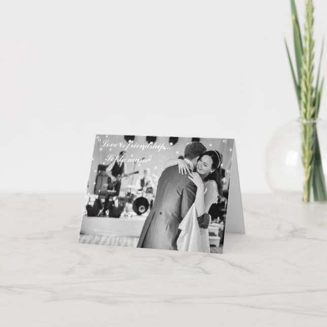 Love is friendship set to music thank you card (Front)