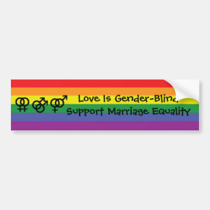 Love Is Gender-Blind Bumper Sticker