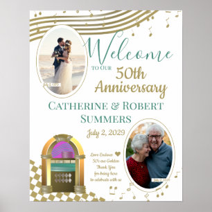 Love Is Golden 50th Anniversary Welcome with Photo Poster