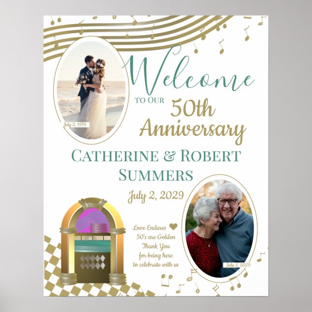 Love Is Golden 50th Anniversary Welcome with Photo Poster (Front)