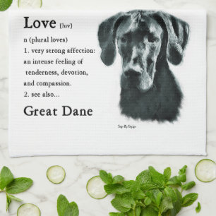 Love Is Great Dane Gifts Tea Towel