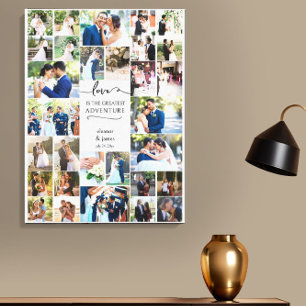 Love is Greatest Adventure Wedding Photo Display Canvas Print