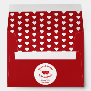Love Is Growing By Two Hearts Twins Envelope