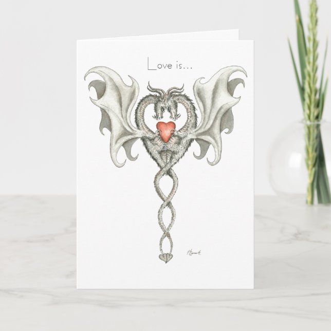 Love is... (Happy Anniversary Dragon card) Card (Front)